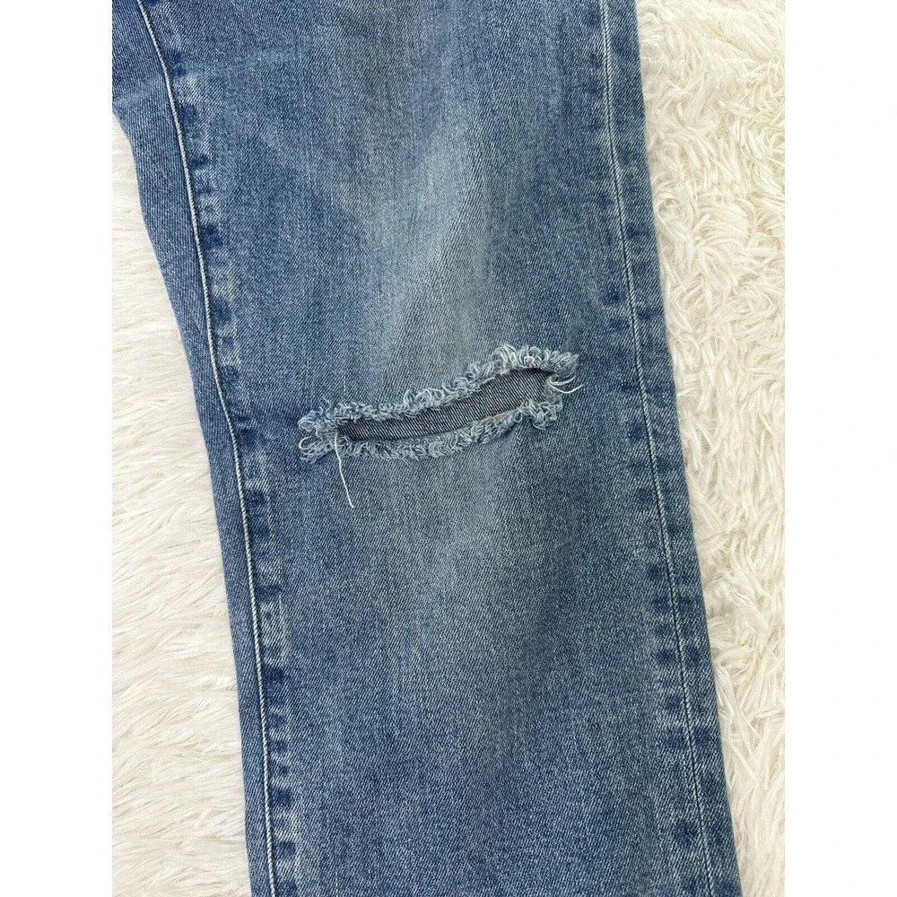 Uniqlo‎ Men’s Jeans Slim Straight Distressed Mid-Rise Medium Wash Pants Size 32